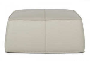 Homeroots 37" Light Gray Faux Leather Cocktail Ottoman   473171