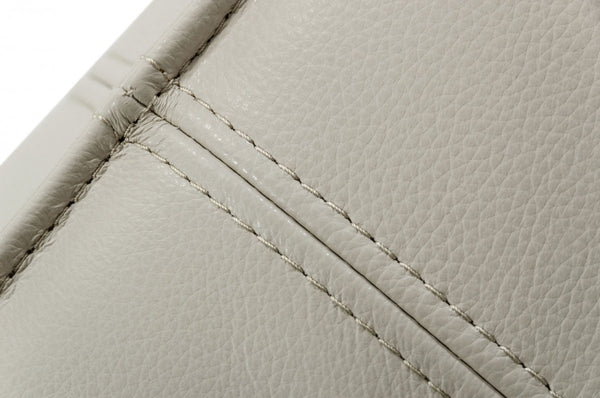 Homeroots 37" Light Gray Faux Leather Cocktail Ottoman   473171