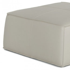 Homeroots 37" Light Gray Faux Leather Cocktail Ottoman   473171