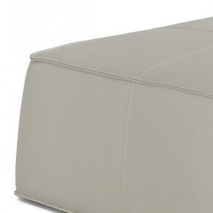 Homeroots 37" Light Gray Faux Leather Cocktail Ottoman   473171