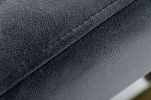 Homeroots 47" Gray And Gold Upholstered Velvet Dining Bench  Metal 473172