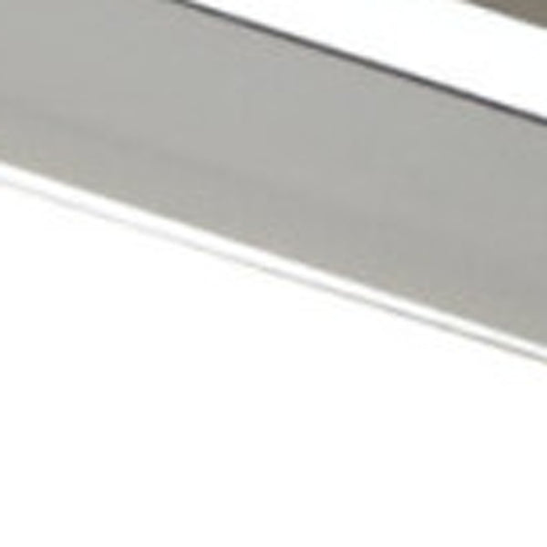 Homeroots 47" White And Silver Tufted Faux Leather Upholstered Dining Bench  Metal 473173