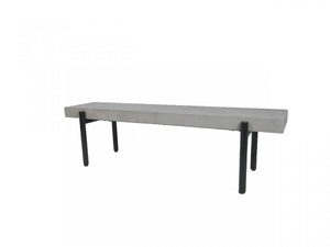 Homeroots 63" Gray And Black Concrete Dining Bench  Concrete 473175