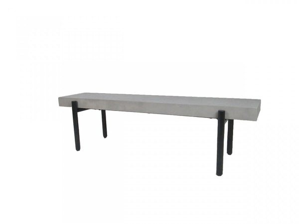 Homeroots 63" Gray And Black Concrete Dining Bench  Concrete 473175