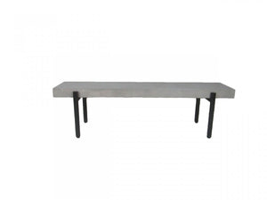 Homeroots 63" Gray And Black Concrete Dining Bench  Concrete 473175