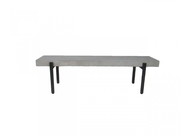 Homeroots 63" Gray And Black Concrete Dining Bench  Concrete 473175