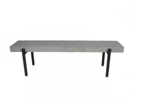 Homeroots 63" Gray And Black Concrete Dining Bench  Concrete 473175