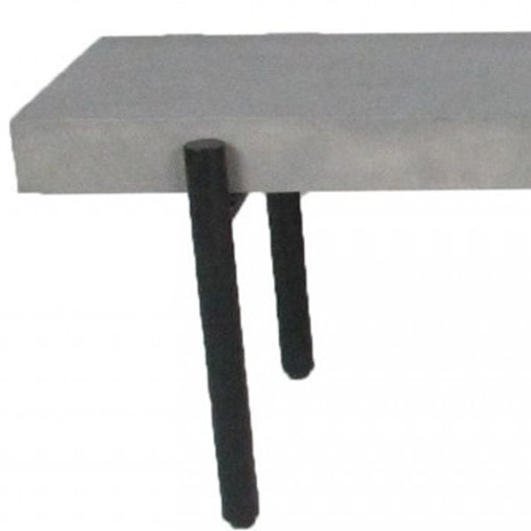 Homeroots 63" Gray And Black Concrete Dining Bench  Concrete 473175
