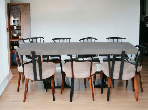 Homeroots 63" Gray And Black Concrete Dining Bench  Concrete 473175