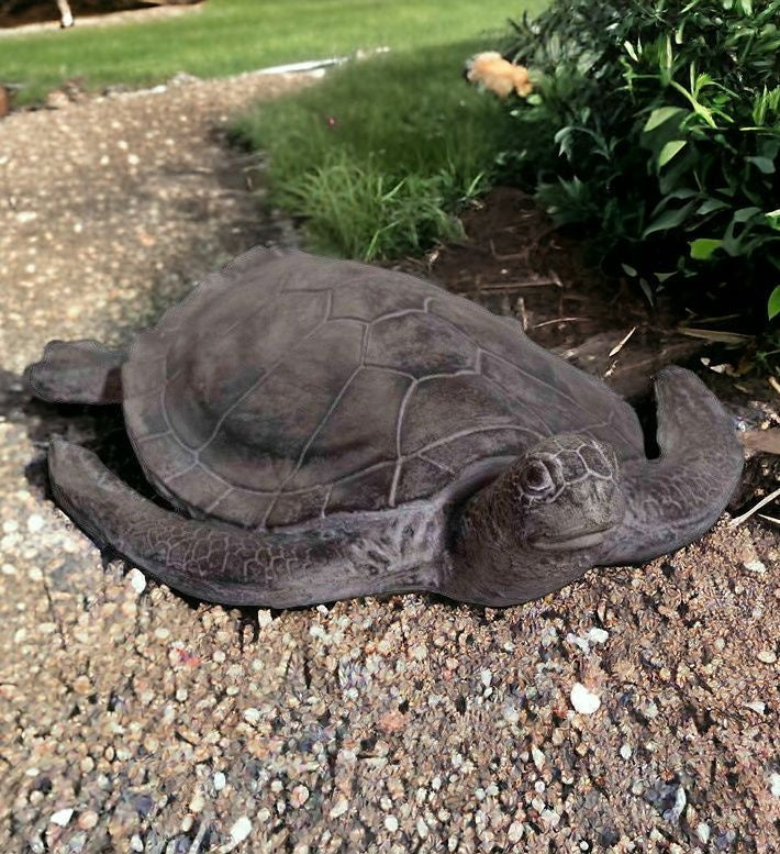 Homeroots 22" Sea Turtle Indoor Outdoor Statue  Resin 473194