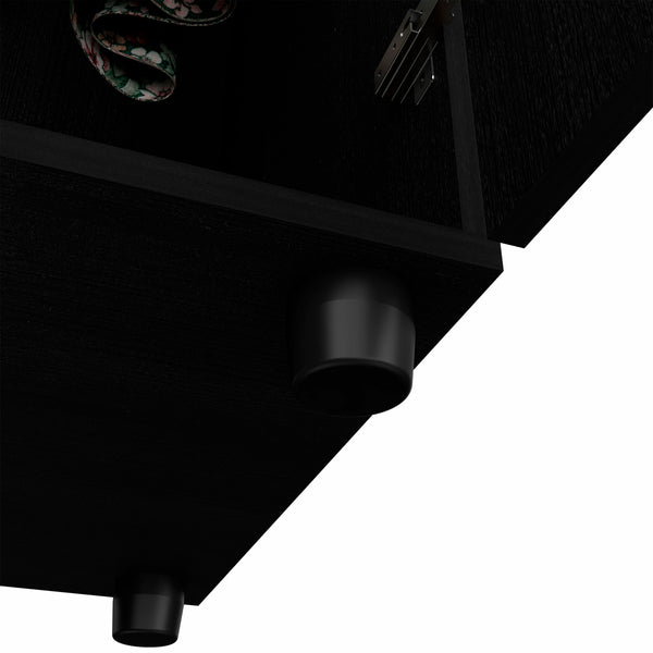 Homeroots 71" Black Combo Dresser  Manufactured Wood 473299