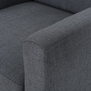 English Elm Christopher Knight Home® - CLUB Vintage-Inspired Fabric Club Chair with Nailhead Trim & Scroll Arms, Birch Legs, Contemporary Comfort DARK GREY 31.5 L x 27.75 W x 18.5 H 60848.00DGY