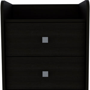 Homeroots 22" Two Drawer Faux Wood Nightstand   473301