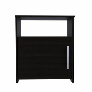 Homeroots 23" Black One Cabinet Faux Wood Nightstand   473303