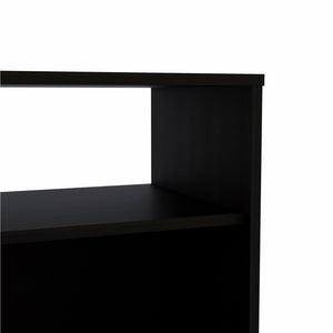 Homeroots 23" Black One Cabinet Faux Wood Nightstand   473303