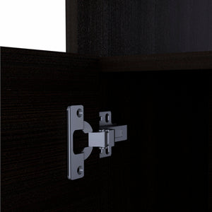 Homeroots 23" Black One Cabinet Faux Wood Nightstand   473303