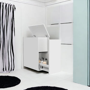 Homeroots 24" White One Drawer Bathroom Storage Cabinet   473308