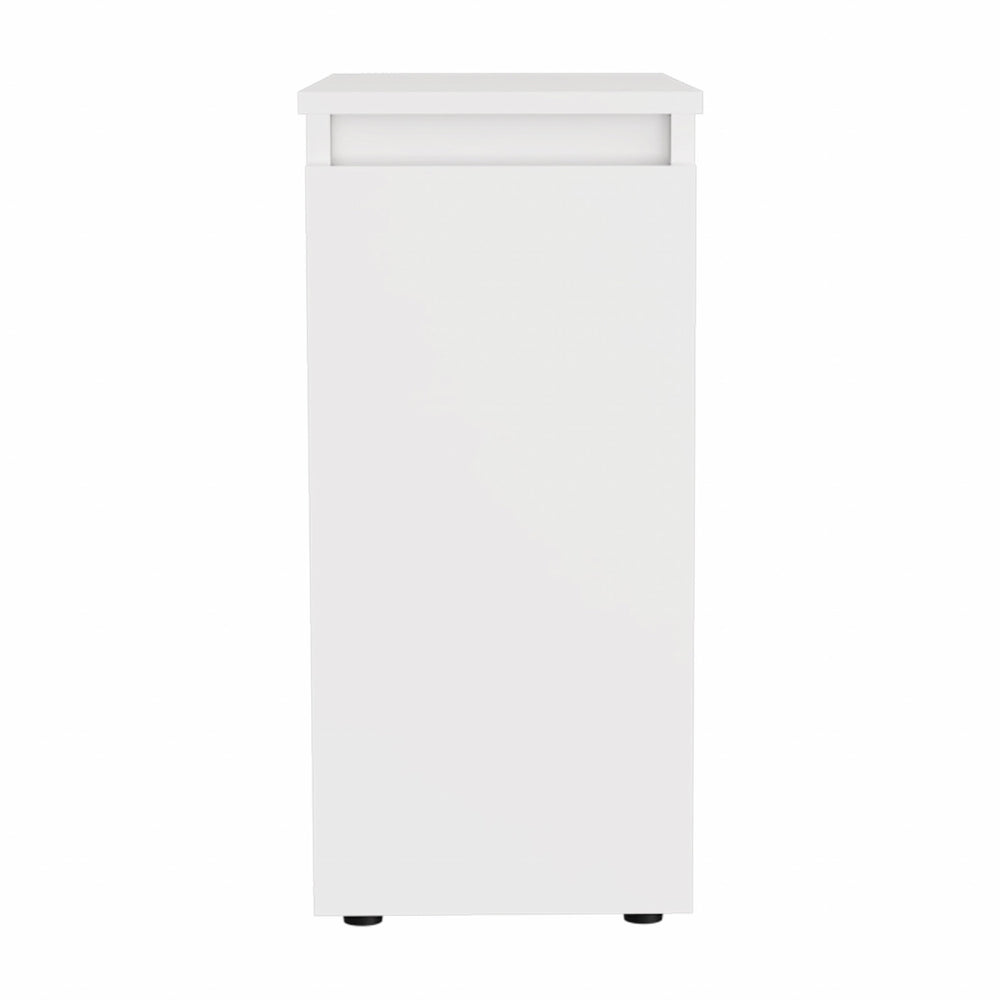 Homeroots 24" White One Drawer Bathroom Storage Cabinet   473308