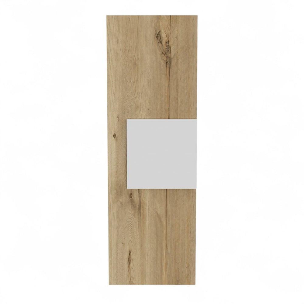 HomeRoots Light Oak Vertical Hanging Cabinet - Stylish, Moisture-Resistant Storage for Modern Bathrooms & More 473309
