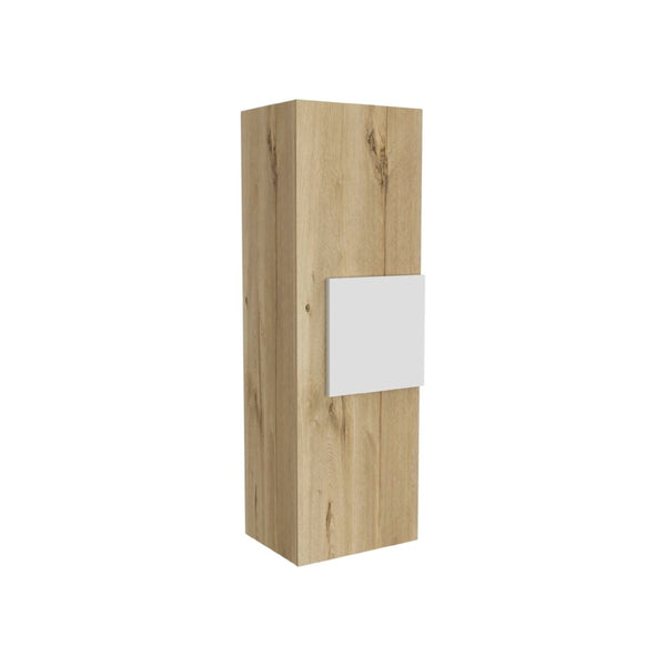 HomeRoots Light Oak Vertical Hanging Cabinet - Stylish, Moisture-Resistant Storage for Modern Bathrooms & More 473309