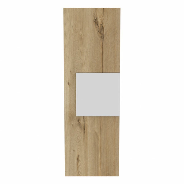 HomeRoots Light Oak Vertical Hanging Cabinet - Stylish, Moisture-Resistant Storage for Modern Bathrooms & More 473309