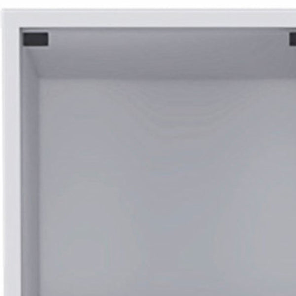 Homeroots White Bathroom Storage Cabinet With Glass Door And Sliding Drawers  Particle Board 473310