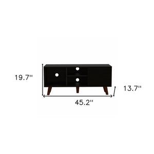 Homeroots 45" Black Open Shelving Tv Stand  Manufactured Wood 473312