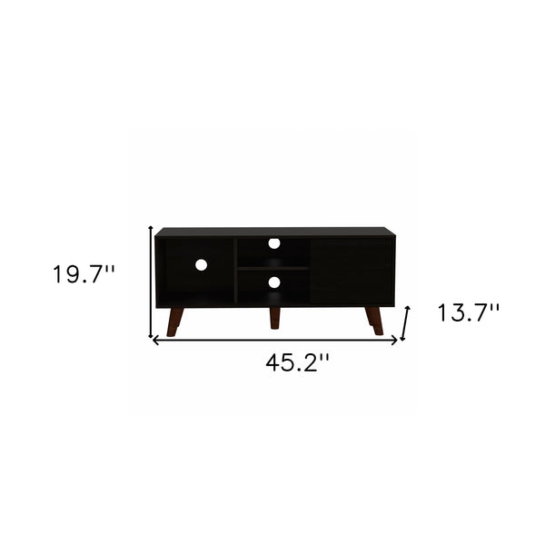Homeroots 45" Black Open Shelving Tv Stand  Manufactured Wood 473312