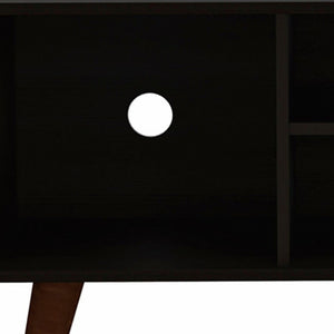 Homeroots 45" Black Open Shelving Tv Stand  Manufactured Wood 473312