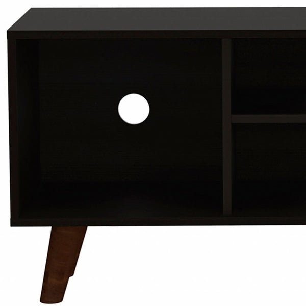 Homeroots 45" Black Open Shelving Tv Stand  Manufactured Wood 473312