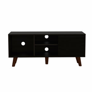 Homeroots 45" Black Open Shelving Tv Stand  Manufactured Wood 473312