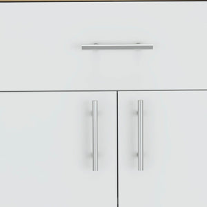 Homeroots 34" Light Oak And White Pantry Cabinet  Manufactured Wood 473313