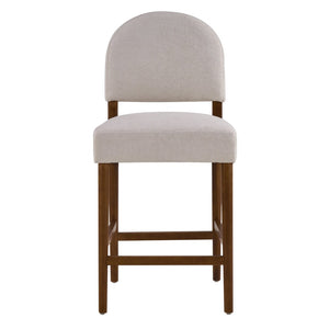 English Elm 26'' Rubberwood Fabric Counterstool Set Padded Backrest Kitchen Island Seating Light Gray N780P394271G