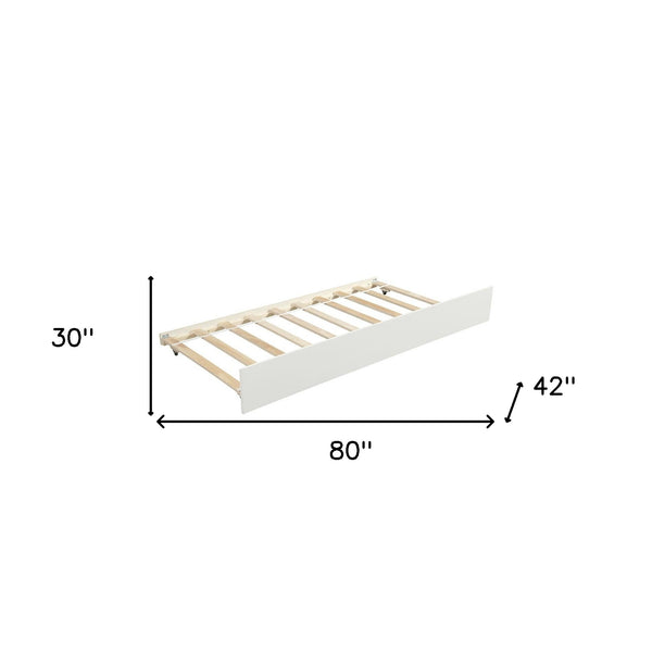 Homeroots White Wood Twin Bed Frame With Trundle  Manufactured Wood 473456