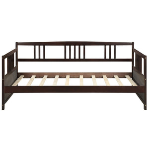 Homeroots White Wood Twin Bed Frame  Solid + Manufactured Wood 473463