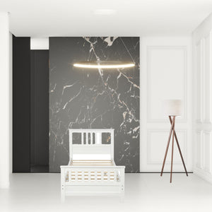 Homeroots White Wood Twin Bed Frame  Manufactured Wood 473485