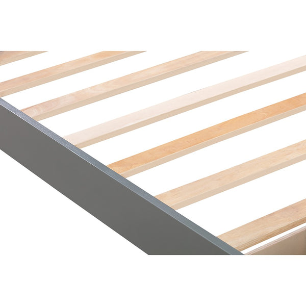 Homeroots Gray Wood Twin Bed Frame  Manufactured Wood 473490