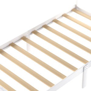 Homeroots White Wood Twin Bed Frame  Manufactured Wood 473525