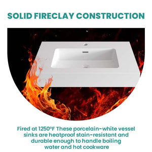 English Elm BB02-30-101, Glossy Integrated Solid Surface Basin with Overflow — Sleek Seamless Design for Luxury Bathrooms White W1865107113