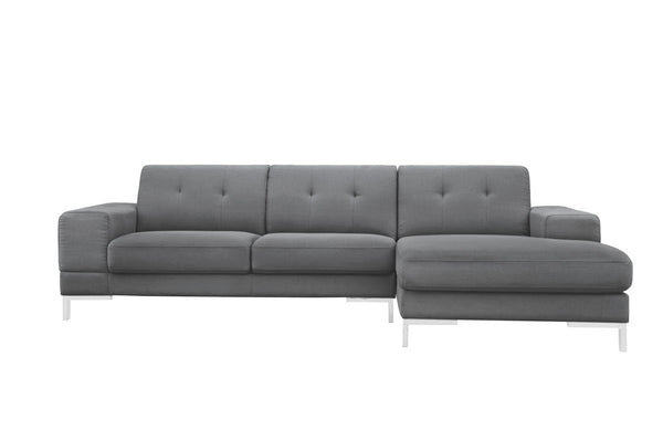 Homeroots Dark Gray Polyester L Shaped Two Piece Sofa And Chaise Sectional   473565