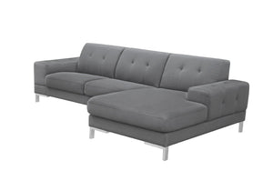 Homeroots Dark Gray Polyester L Shaped Two Piece Sofa And Chaise Sectional   473565