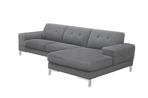 Homeroots Dark Gray Polyester L Shaped Two Piece Sofa And Chaise Sectional   473565