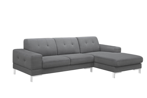 Homeroots Dark Gray Polyester L Shaped Two Piece Sofa And Chaise Sectional   473565