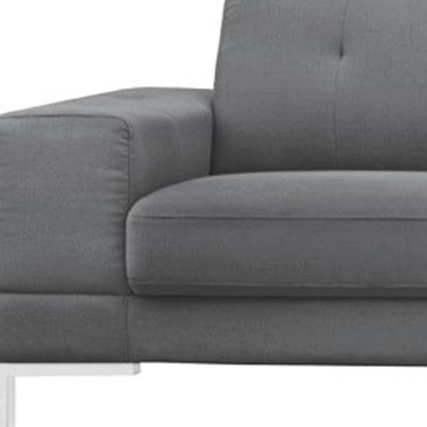 Homeroots Dark Gray Polyester L Shaped Two Piece Sofa And Chaise Sectional   473565