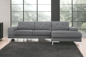 Homeroots Dark Gray Polyester L Shaped Two Piece Sofa And Chaise Sectional   473565