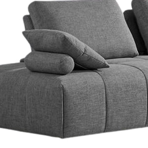 HomeRoots Gray Modular L-Shaped Sectional Sofa with Chaise, Toss Pillows, Durable Design for Modern Living 473566