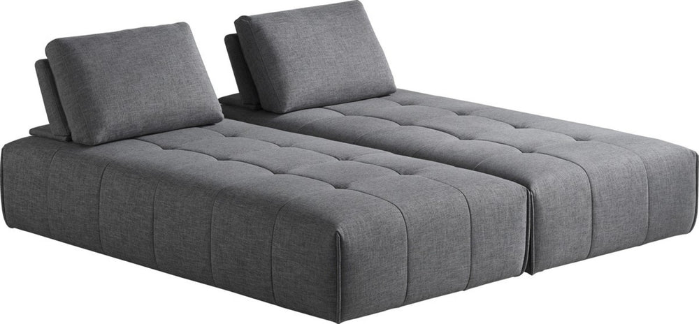 HomeRoots Gray Modular L-Shaped Sectional Sofa with Chaise, Toss Pillows, Durable Design for Modern Living 473566