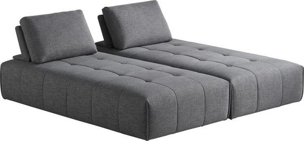 HomeRoots Gray Modular L-Shaped Sectional Sofa with Chaise, Toss Pillows, Durable Design for Modern Living 473566