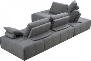HomeRoots Gray Modular L-Shaped Sectional Sofa with Chaise, Toss Pillows, Durable Design for Modern Living 473566