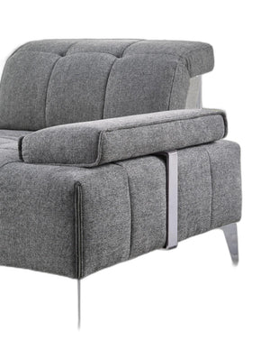 Homeroots Gray Polyester Modular L Shaped Three Piece Corner Sectional   473567